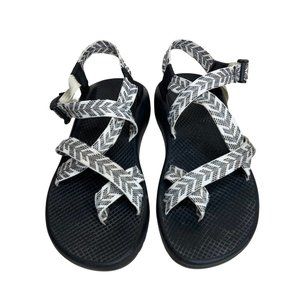 Chaco Z2 Classic Sport Sandal Trine Bow Black Cream Chevron Size 10